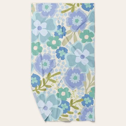 The Darling Effect - Beyond Blooms Blue Green XL Quick-Dry Beach Towel - Persnickety Shop