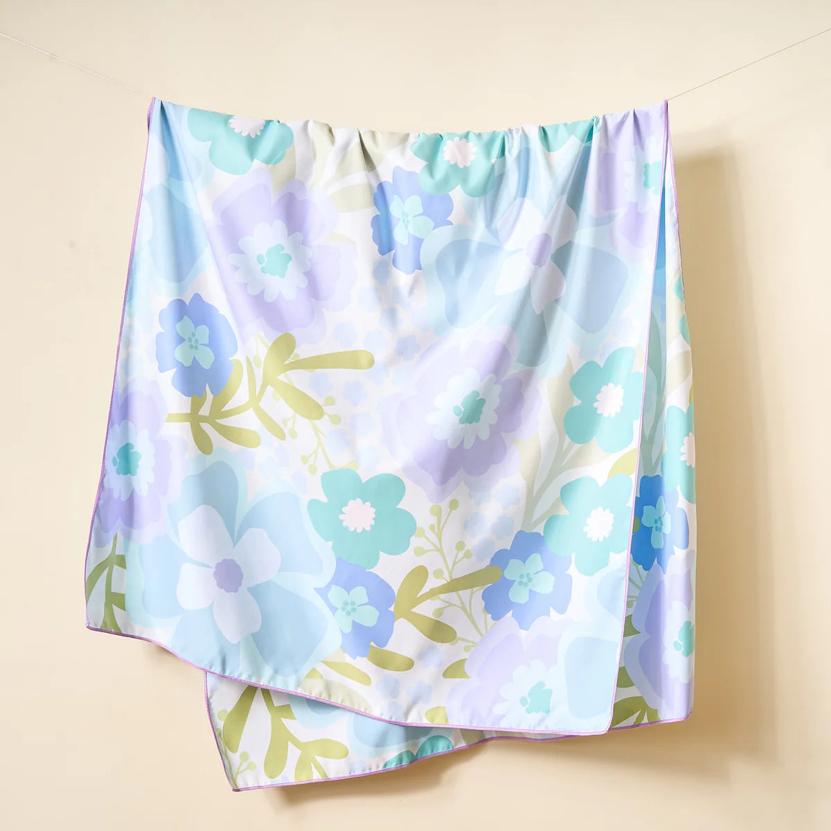 The Darling Effect - Beyond Blooms Blue Green XL Quick-Dry Beach Towel - Persnickety Shop