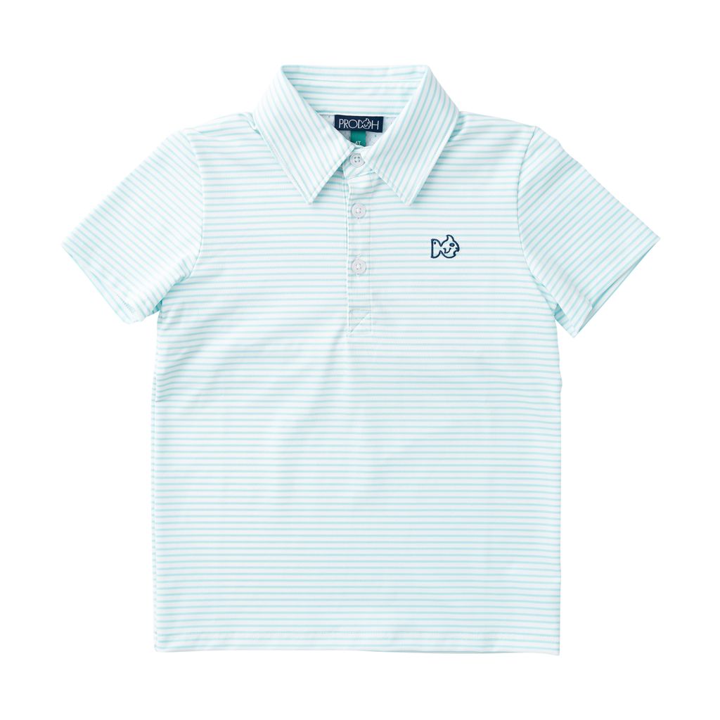 PRE ORDER PRODOH Boys' Short Sleeve Pro Performance Polo Aruba Blue Stripe - Persnickety Shop