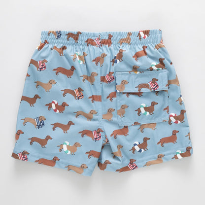 Pink Chicken Baby Boys Swim Trunk - Swim Dachshunds - Persnickety Shop