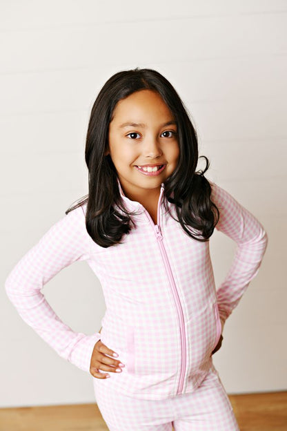 Swoon Pink Gingham Active Jacket