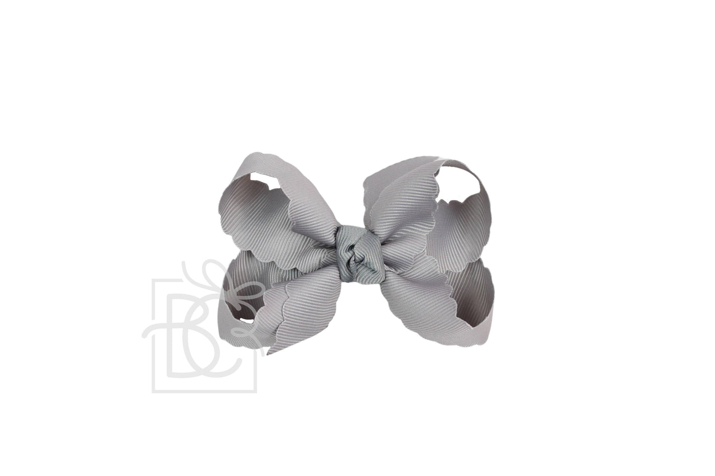 SCALLOPED EDGE BOW: Powder Mint / 4.5" Large - 1.5" Ribbon on Alligator Clip