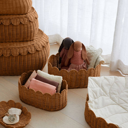 BELLE Scalloped Basket Set Mocca