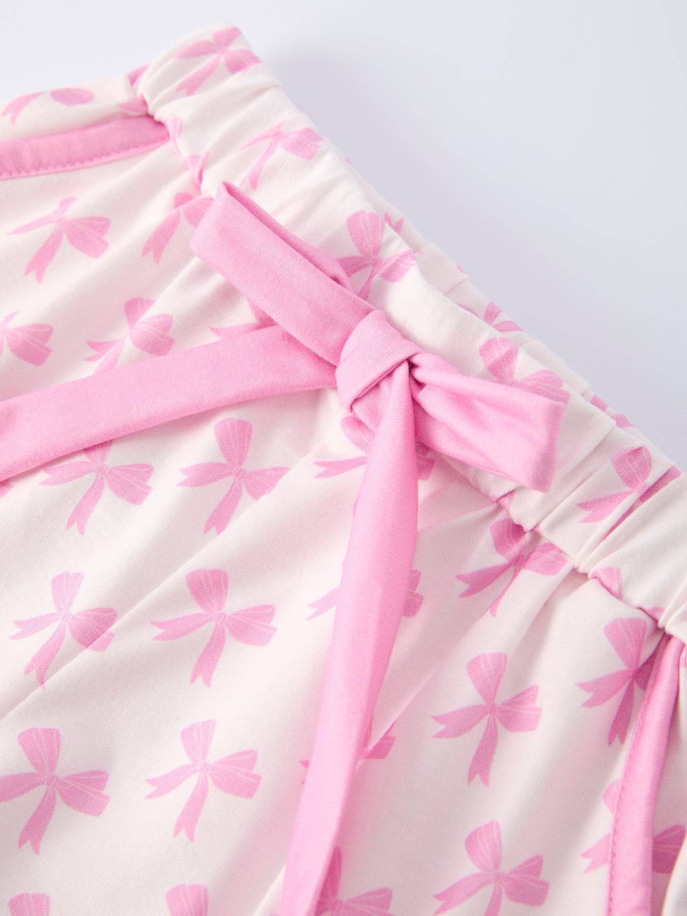 Mommy & Me Pink Bow Print Ruffle Pajama Set: 5 / KIDS - Persnickety Shop
