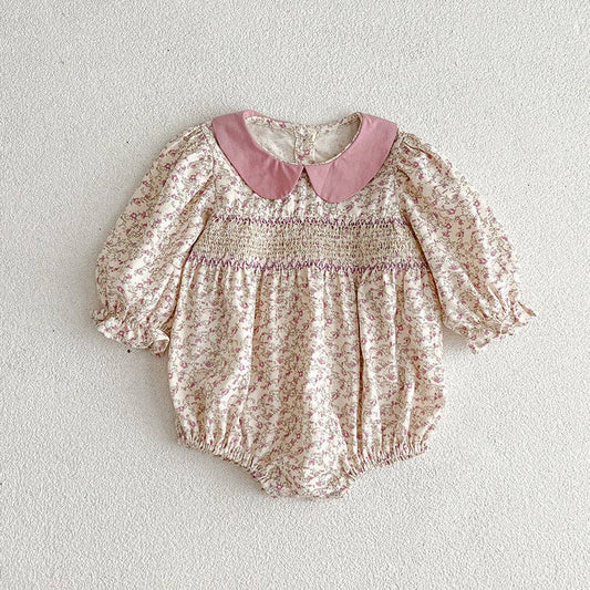 Vintage Floral Smocked Bubble - Persnickety Shop