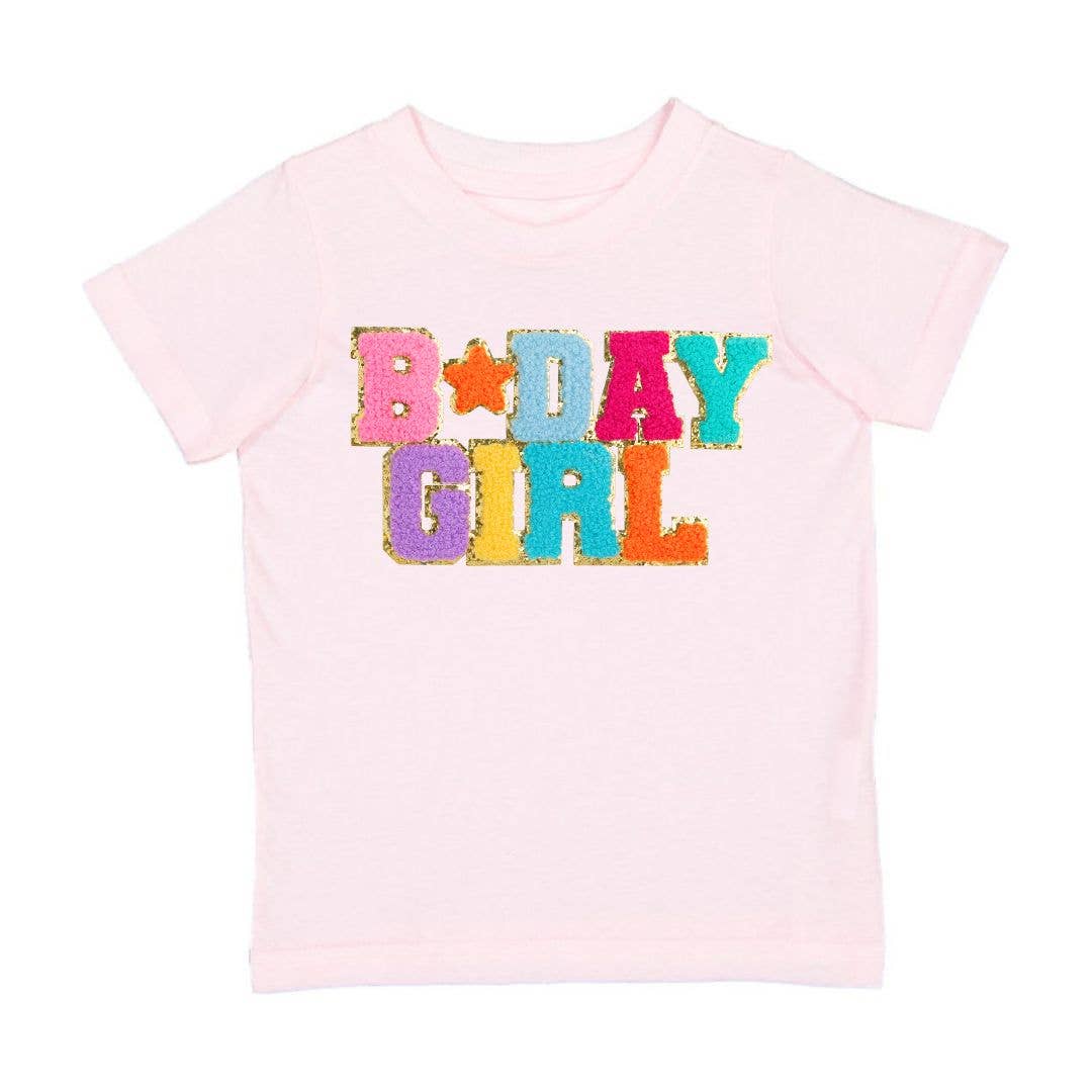 Sweet Wink Birthday Girl Patch Short Sleeve T-Shirt - Ballet Pink - Persnickety Shop