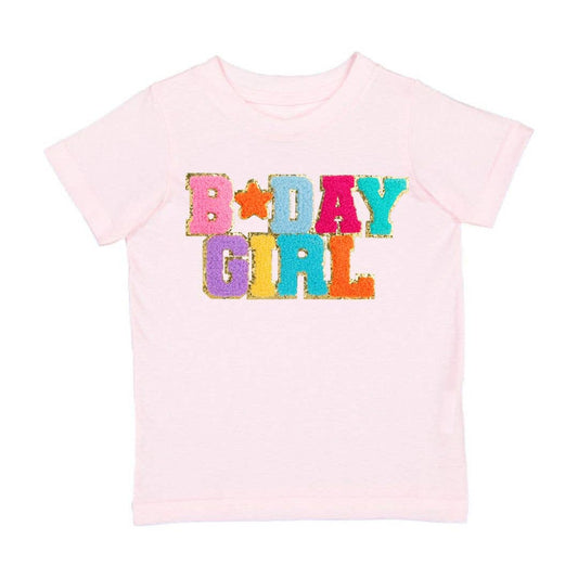 Sweet Wink Birthday Girl Patch Short Sleeve T-Shirt - Ballet Pink - Persnickety Shop