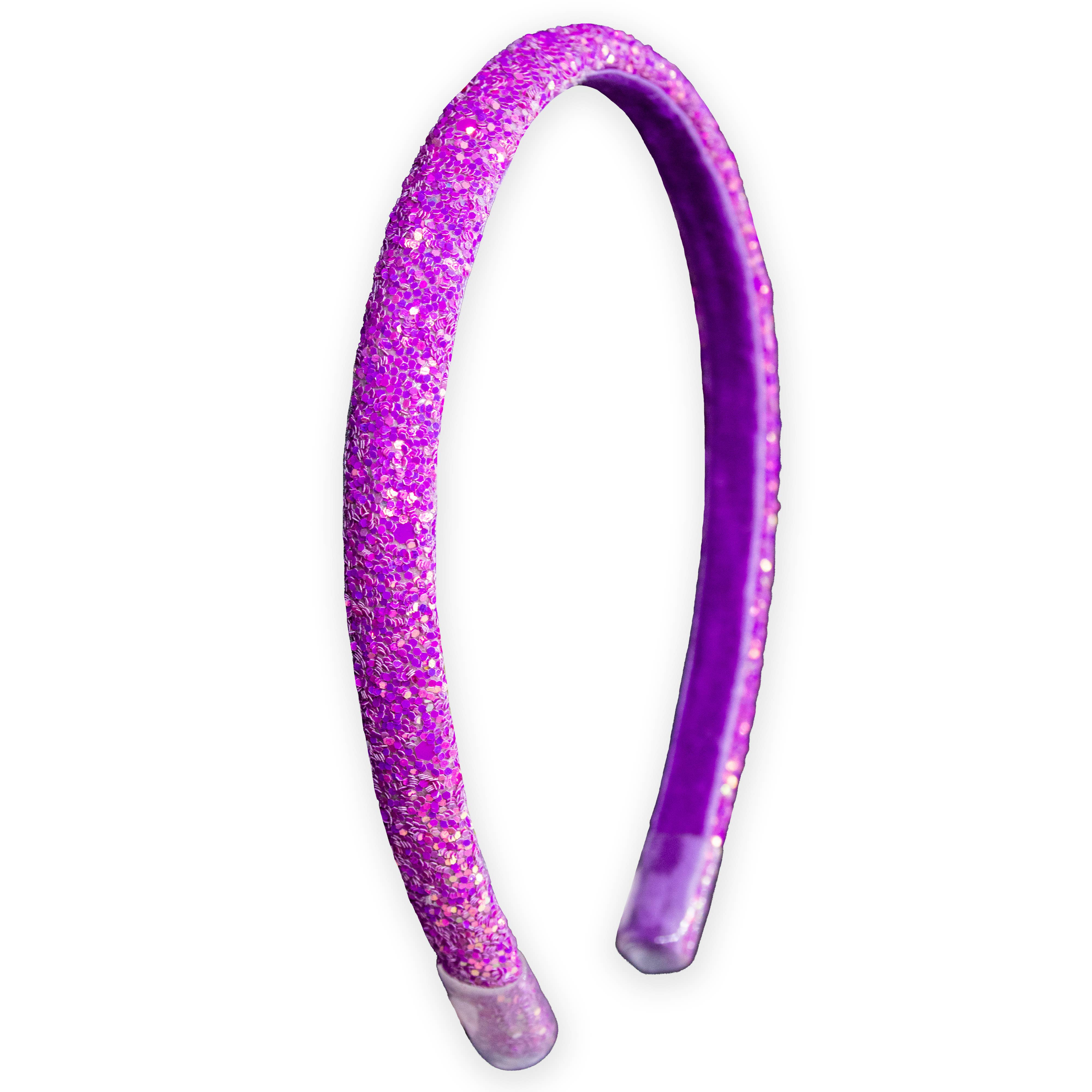 Thin Glitter Headband - Padded Hair Bands: Pink