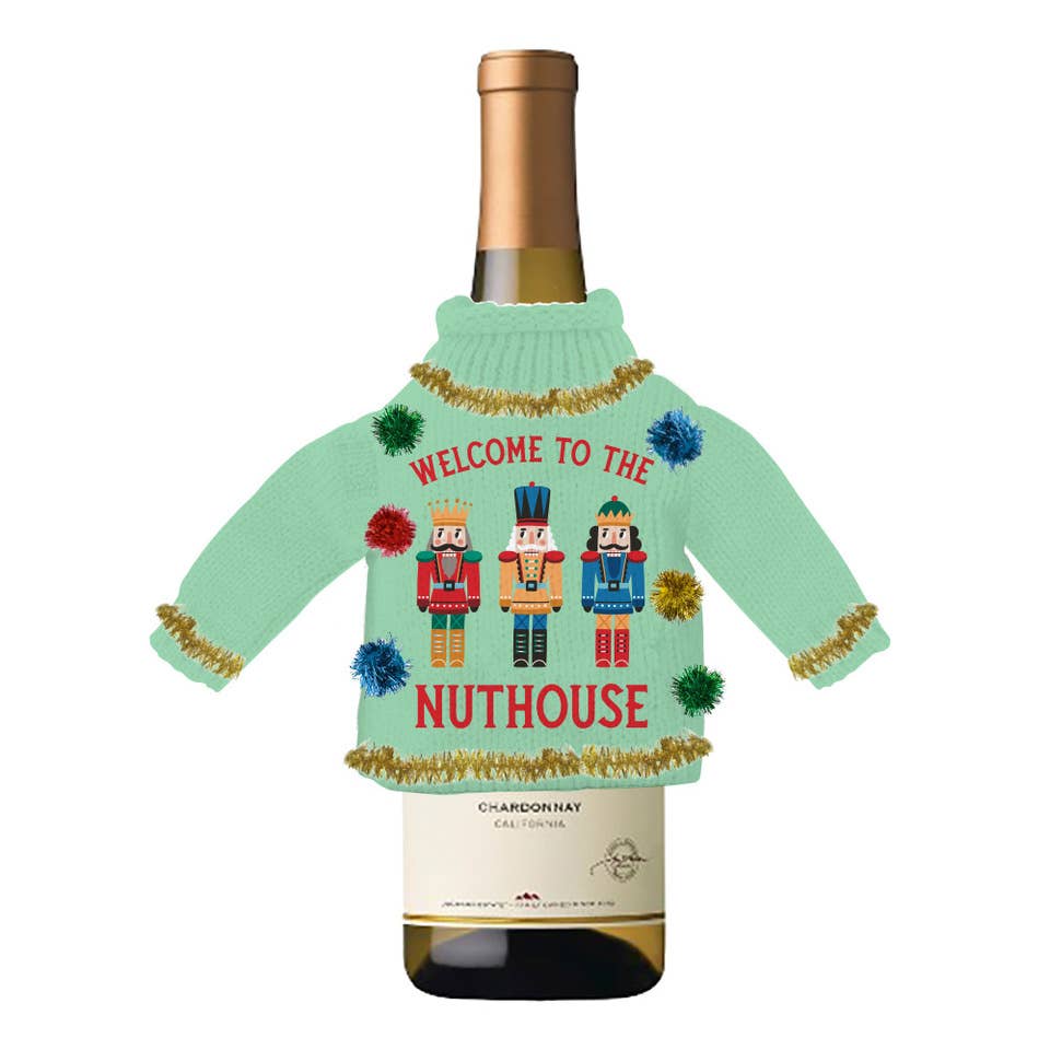 Holiday Wine Bottle Sweater | Welcome To The Nuthouse - Persnickety Shop