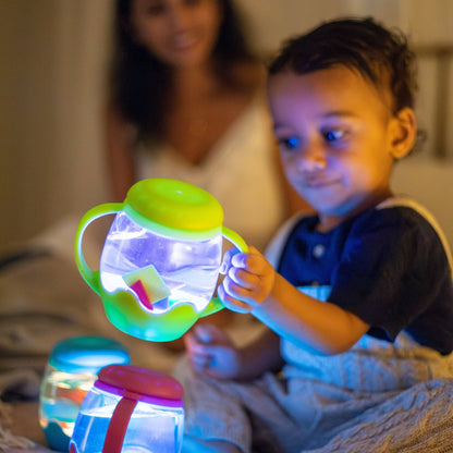 Glo Pals Mini Sensory Jar and Silicone Fun Filler Bundle - Green: EACH