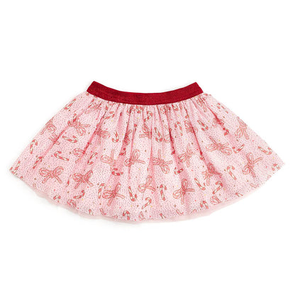 Sweet Wink Candy Cane Bow Printed Girl's Christmas Tutu - Persnickety Shop