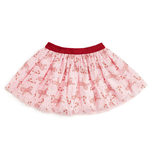 Sweet Wink Candy Cane Bow Printed Girl's Christmas Tutu - Persnickety Shop