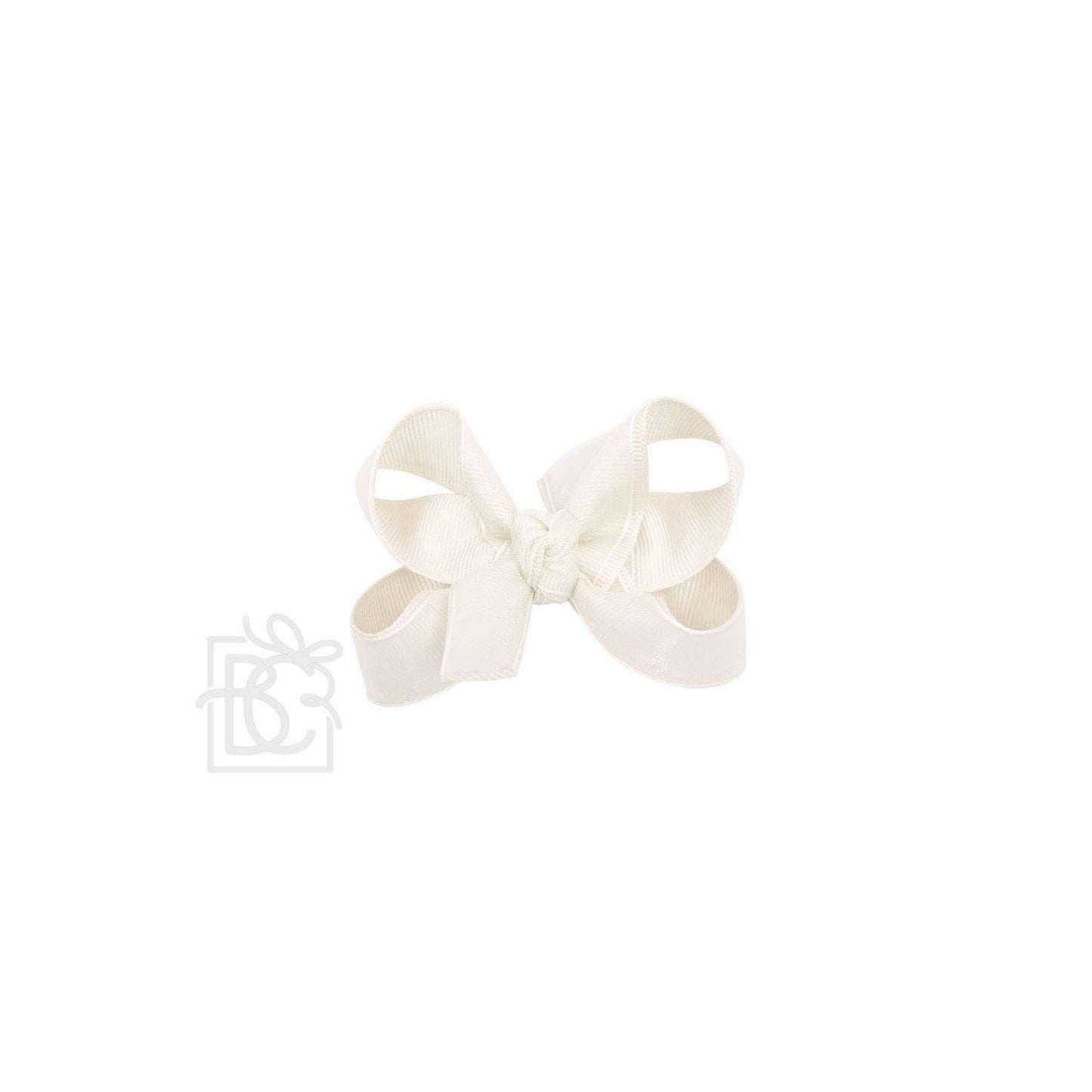 LAYERED ORGANZA/GROSGRAIN BOW ON CLIP: 5.5" Huge - 2.25" Ribbons on Alligator Clip / WHITE