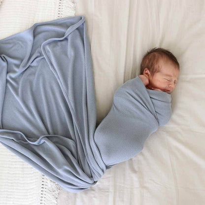 All Bamboo Waffle Swaddle Blankets: Eucalyptus - Persnickety Shop
