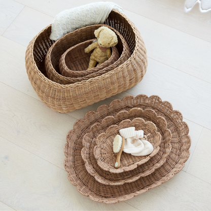 FAUNA TRIO RATTAN BASKET SET MOCCA