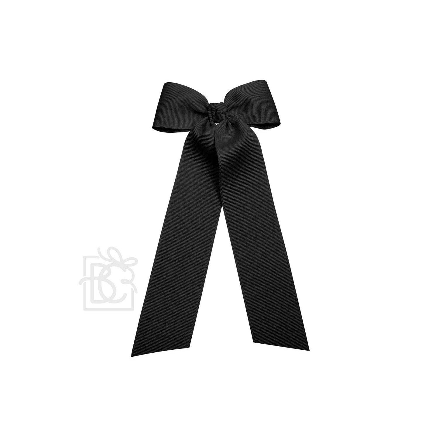 FLAT BOW W/ 7" STREAMERS ON ALLIGATOR CLIP: 3.5" W/ 7" Streamers / RED - Persnickety Shop