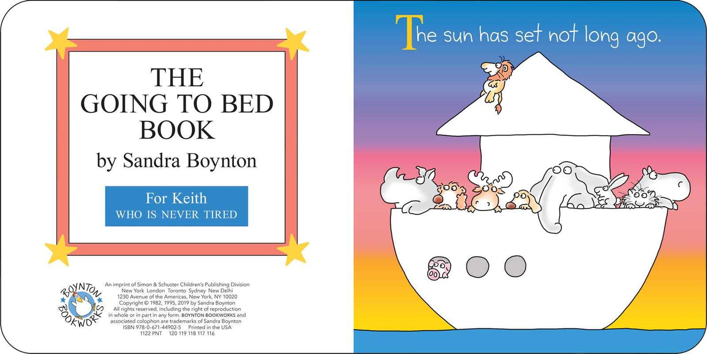 Going to Bed Book by Sandra Boynton: Board Books; 16 pages / English - Persnickety Shop