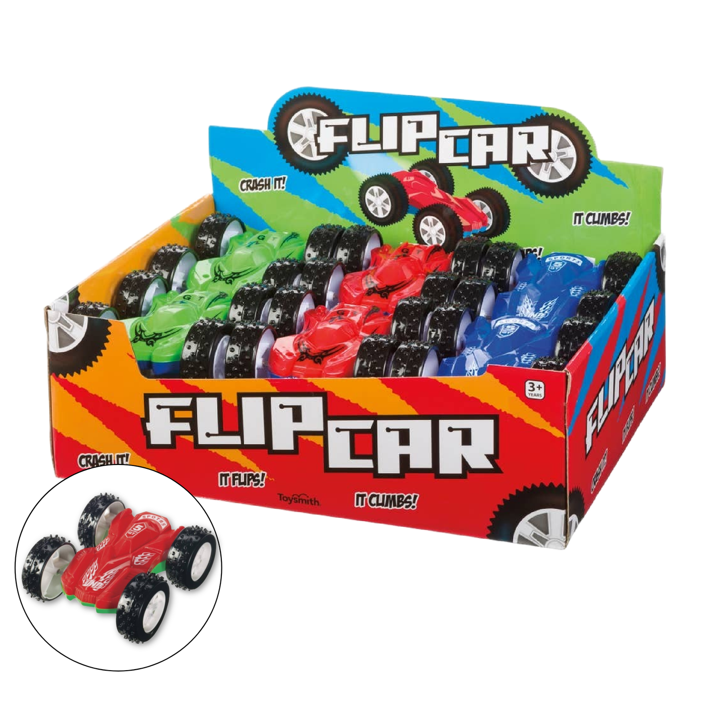 Flip Car, Friction Pull-Back, Action Packed, Indoor/Outdoor