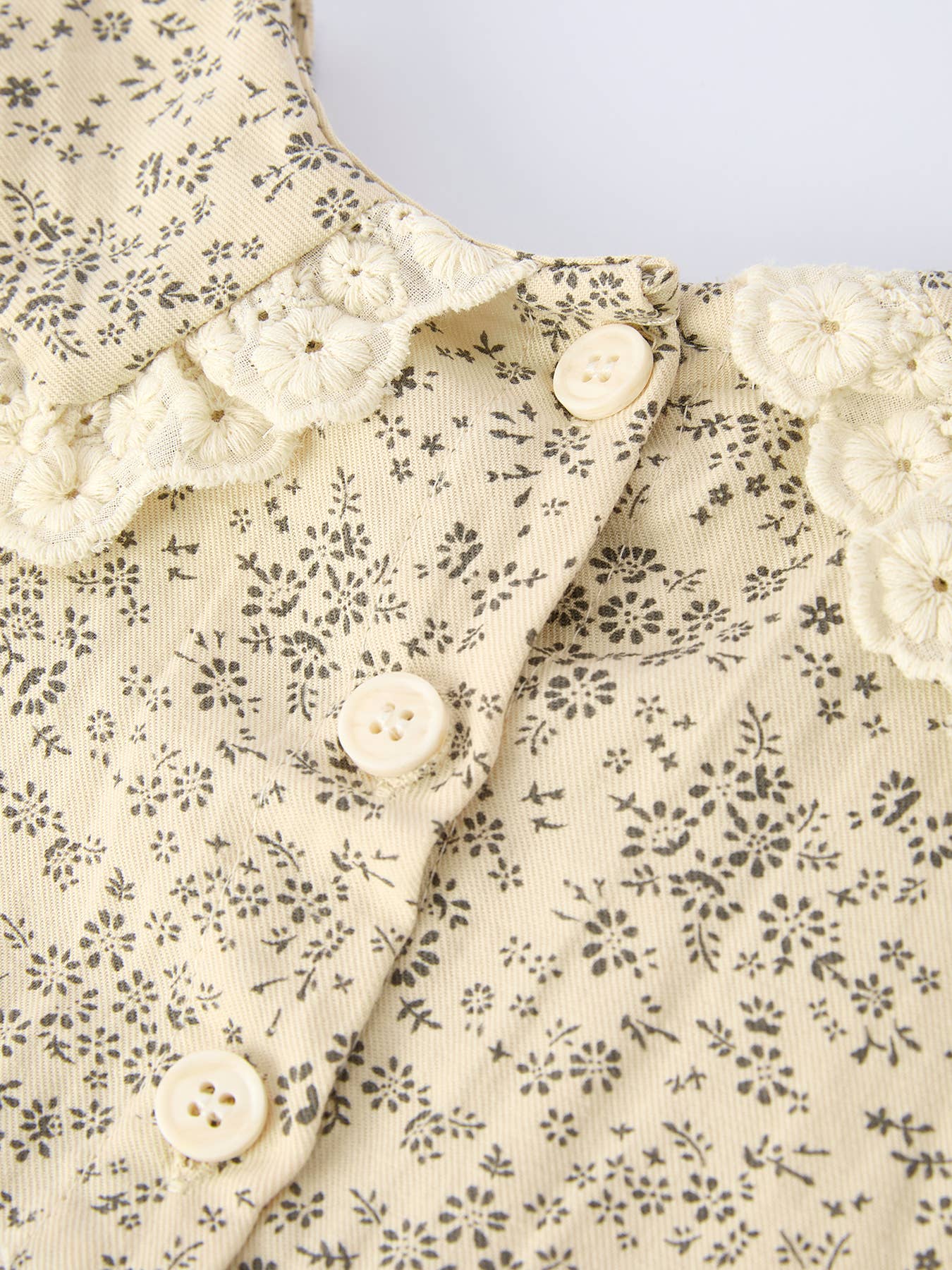 Apricot Lace Collar Baby Romper Girl's Floral Dress: 6M - Persnickety Shop