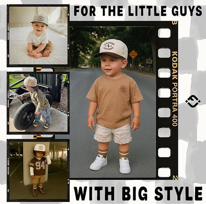 Kids/Baby Two Tone Vintage Cap: Country Cowboy - Brown/Beige: Toddler (12-24 Months)
