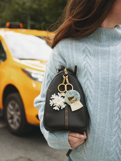 Solar EclipseHand-painted NYC Taxi Snowglobe Bag Charm + Keychain