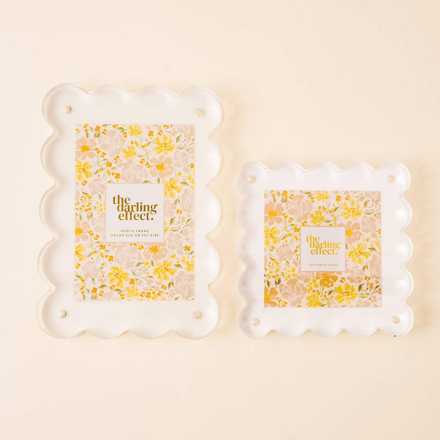 Square Scalloped Acrylic Frame-White - Persnickety Shop