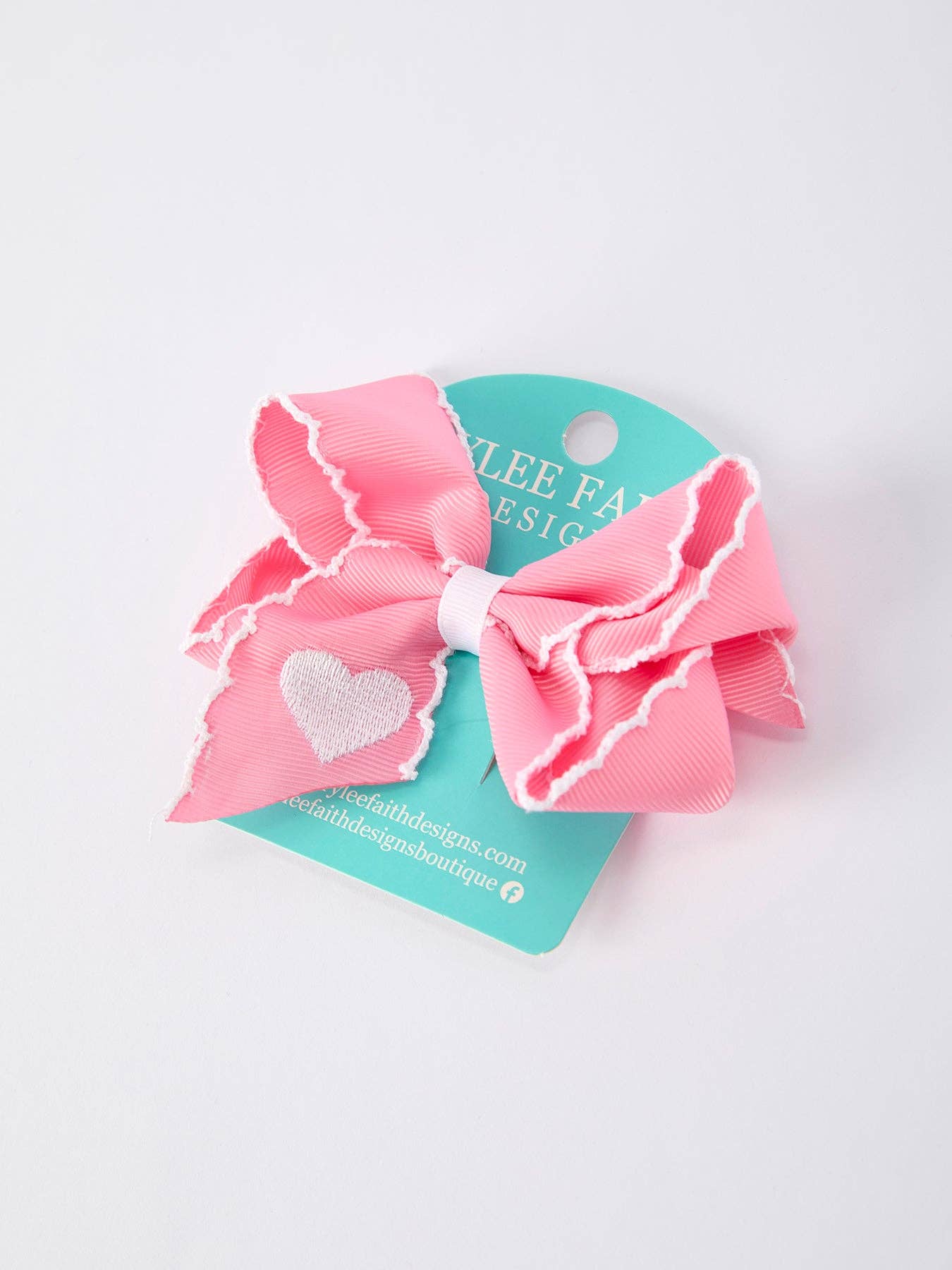 Heart Pink Bow Hair Clip - Persnickety Shop