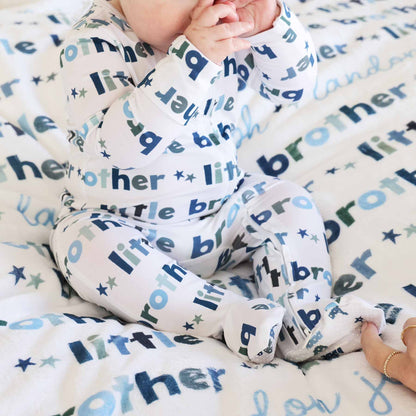 Little Sibling Zipper Footie: Little Sister / Newborn - Persnickety Shop