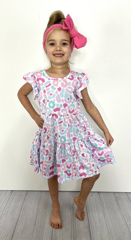 Pink Leo Sprinkles Girls Dress