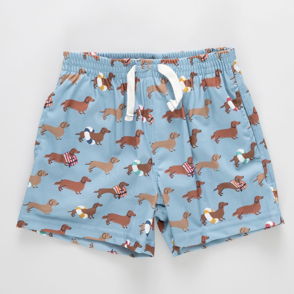 Pink Chicken Baby Boys Swim Trunk - Swim Dachshunds - Persnickety Shop