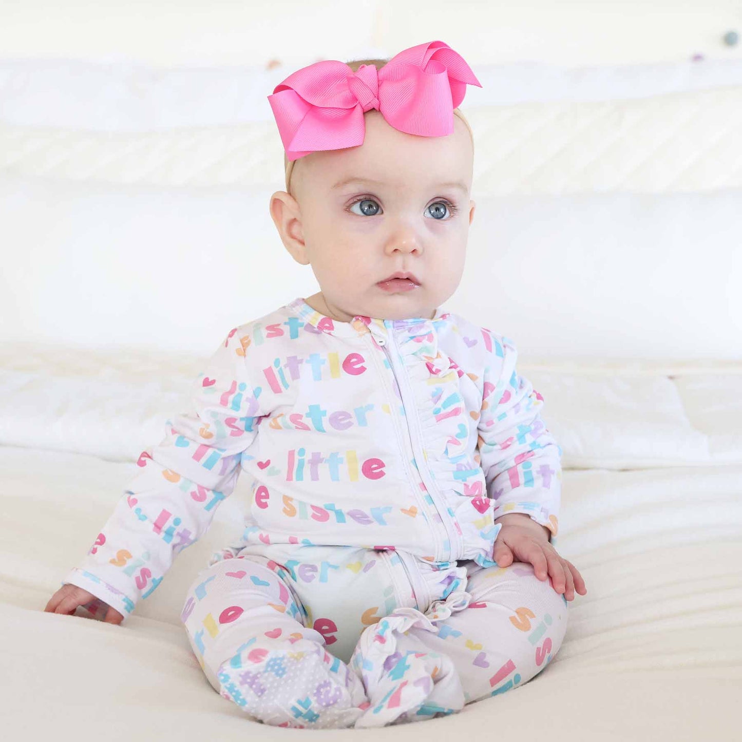 Little Sibling Zipper Footie: Little Sister / Newborn - Persnickety Shop