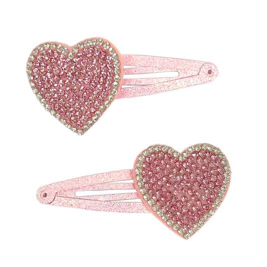 Pink Rhinestone Heart Hair Clip - Persnickety Shop
