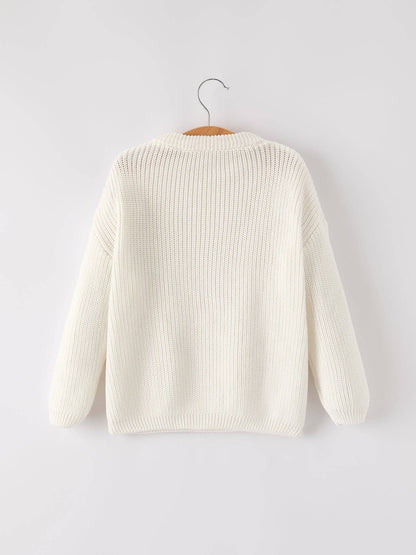 Fall/Winter Christmas Girls Bow Sequins Pullover Sweater: 8/9Y - Persnickety Shop