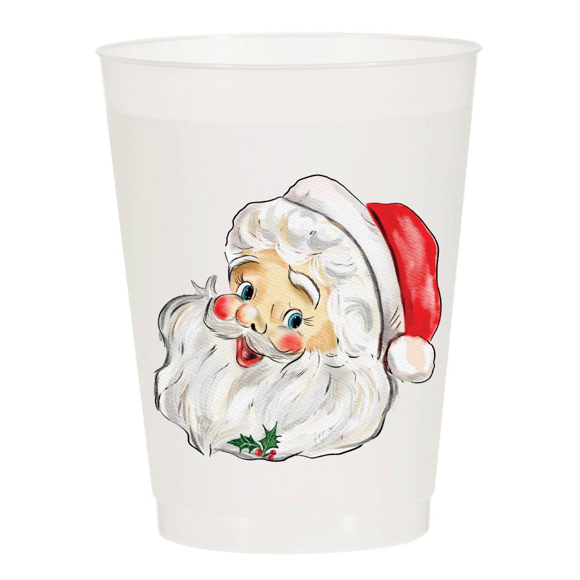 Santa Christmas Frosted Cups - Christmas: Pack of 6 - Persnickety Shop