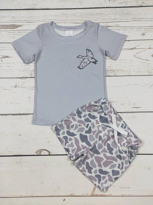 Boys Duck Camouflage Printed Shorts Set: 2T - Persnickety Shop