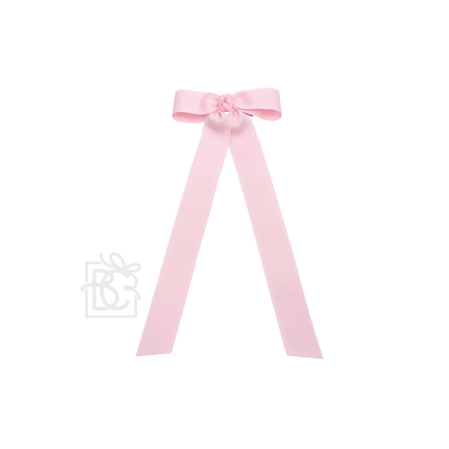 FLAT BOW W/ 7" STREAMERS ON ALLIGATOR CLIP: 3.5" W/ 7" Streamers / RED - Persnickety Shop