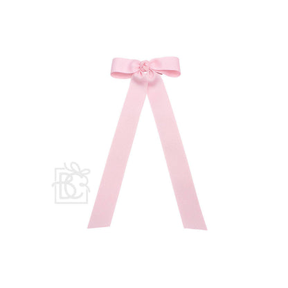 FLAT BOW W/ 7" STREAMERS ON ALLIGATOR CLIP: 3.5" W/ 7" Streamers / RED - Persnickety Shop