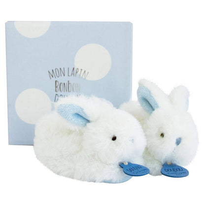 Blue Bunny Booties with Rattle - Size 0/6 months - Persnickety Shop