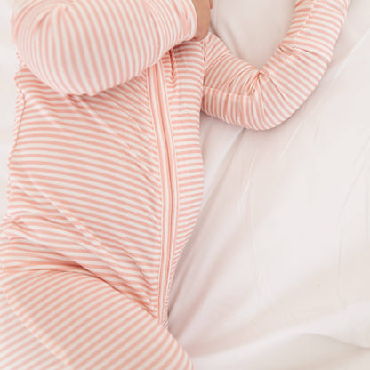 Peony Stripe Bamboo Sleeper: 3-6M - Persnickety Shop