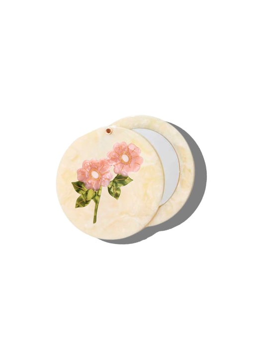 Hand-painted Wild Roses Compact Mirror | Eco-Friendly