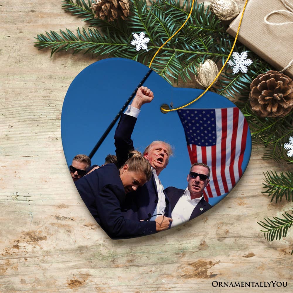 Donald Trump Failed Attempt 2024 Support Ornament: Heart - Persnickety Shop