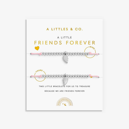 PREORDER A Littles & Co. Kids' Duo A Little 'Friends Forever' Bracelets In Silver Plating
