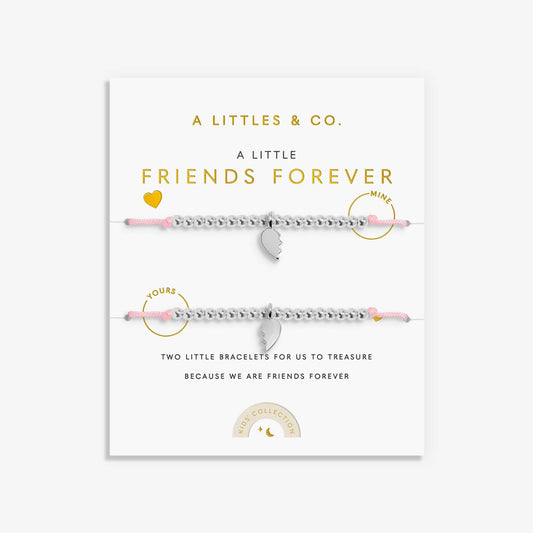 PREORDER A Littles & Co. Kids' Duo A Little 'Friends Forever' Bracelets In Silver Plating