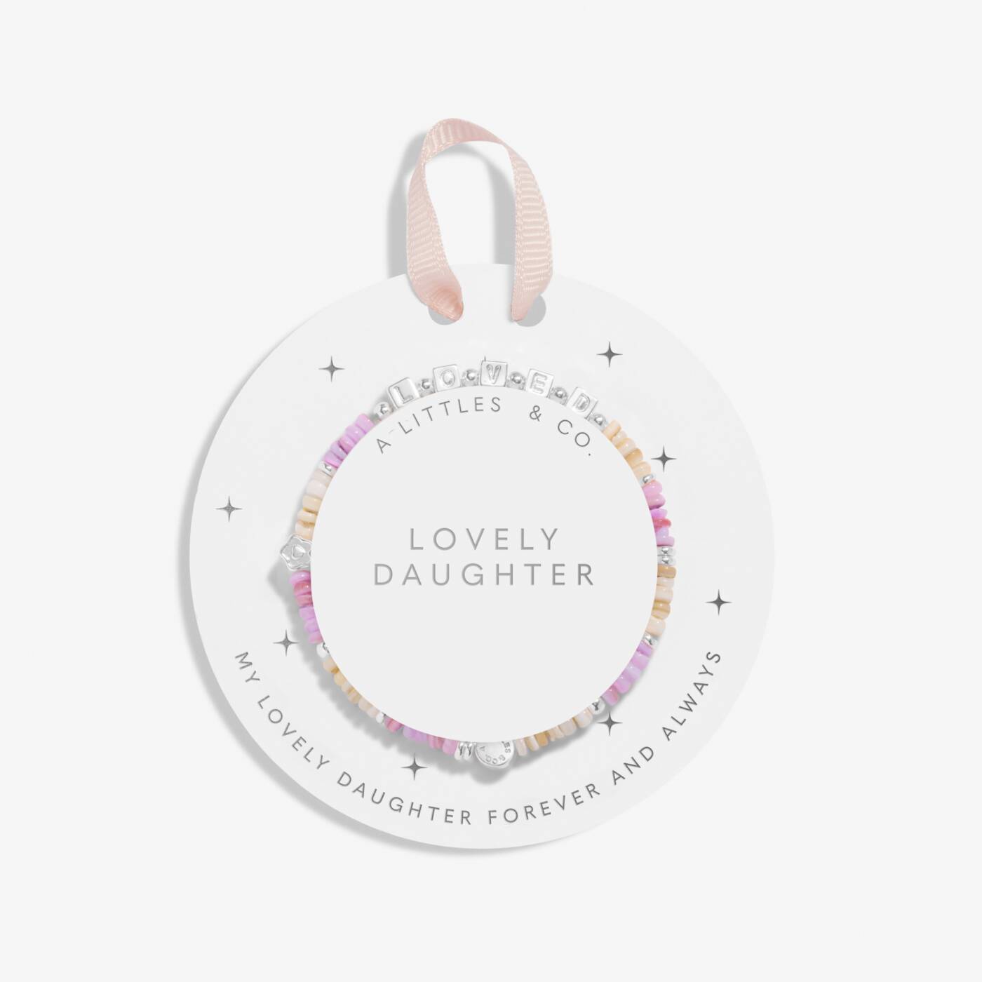 PREORDER A Littles & Co. Kids' Happy Little Moments 'Lovely Daughter' Bracelet In Silver Plating