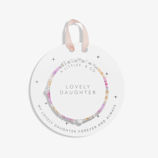 PREORDER A Littles & Co. Kids' Happy Little Moments 'Lovely Daughter' Bracelet In Silver Plating