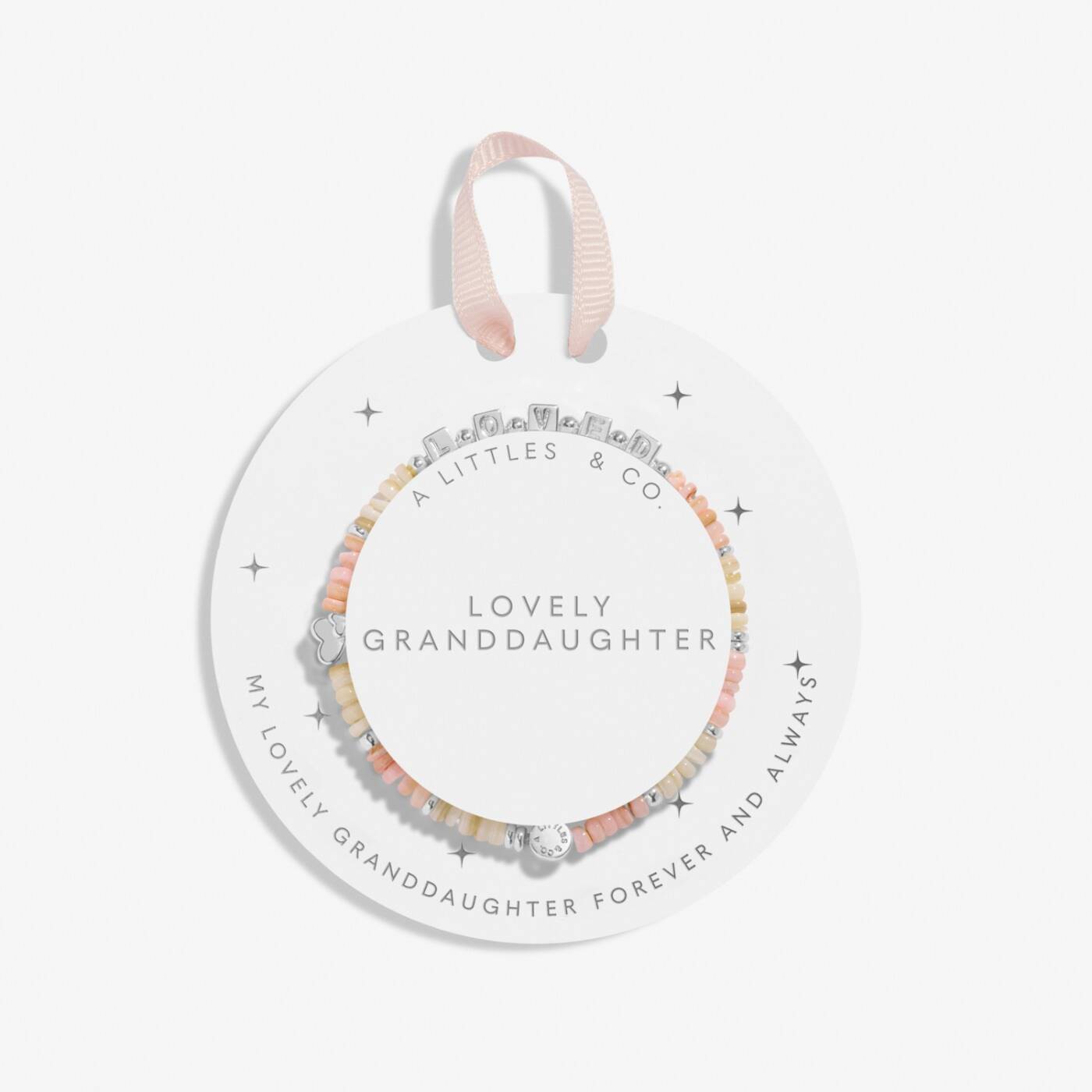 PREORDER A Littles & Co. Kids' Happy Little Moments 'Lovely Granddaughter' Bracelet In Silver Plating