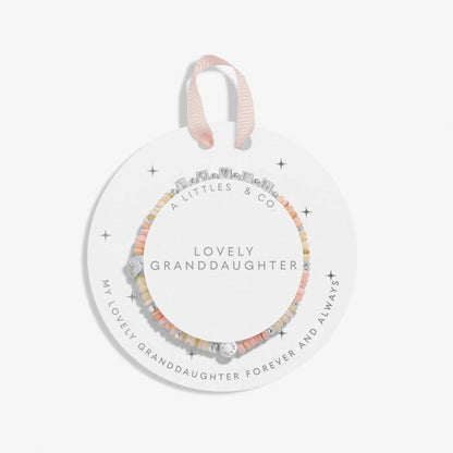 PREORDER A Littles & Co. Kids' Happy Little Moments 'Lovely Granddaughter' Bracelet In Silver Plating