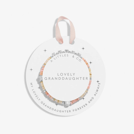 A Littles & Co. Kids' Happy Little Moments 'Lovely Granddaughter' Bracelet In Silver Plating