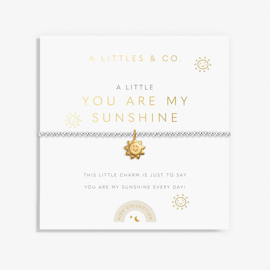 PREORDER A Littles & Co. Kids' Kids' A Little 'You Are My Sunshine' Bracelet In Silver And Gold-Tone Plating