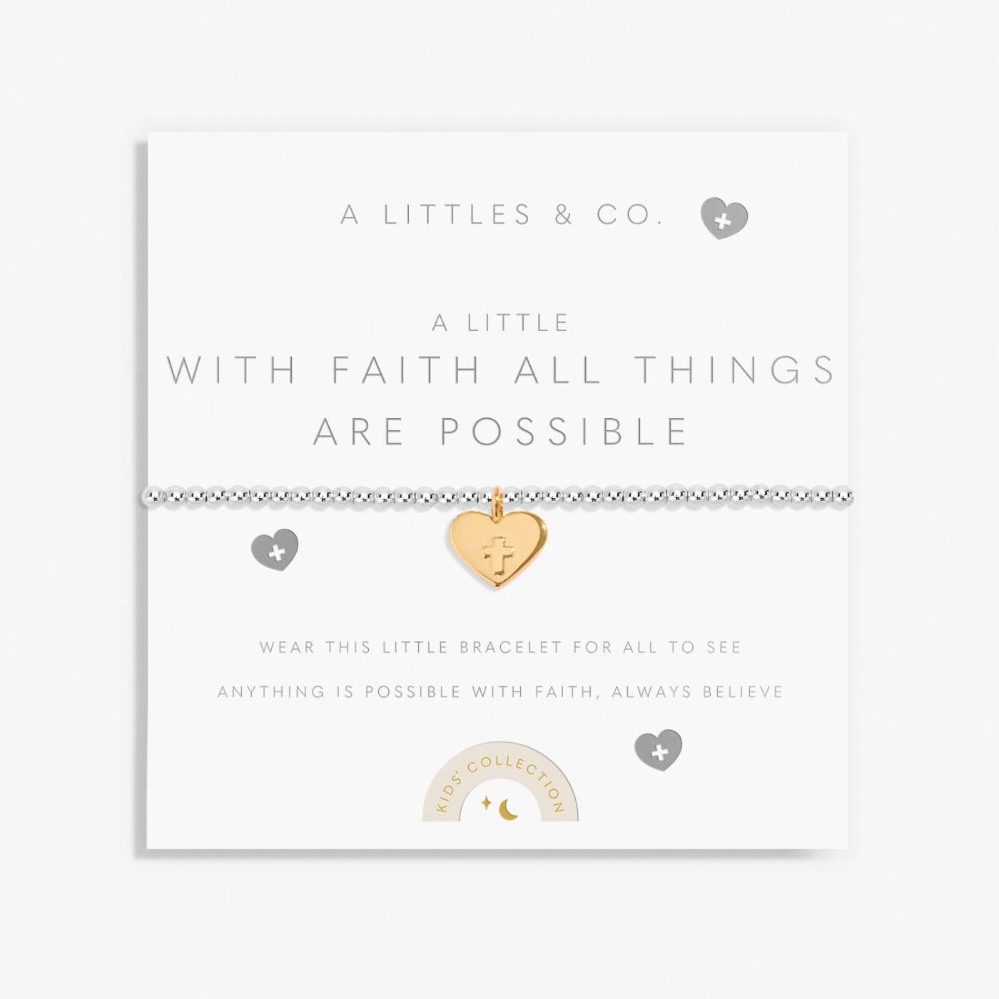 PREORDER A Littles & Co. Kids'Kids' A Little 'With Faith All Things Are Possible' Bracelet In Silver And Gold-Tone Plating
